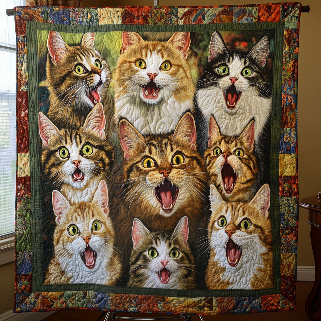 Curious Whiskers Quilted Blanket Living Room Decor Gift For Boho Decor - Tradiviet