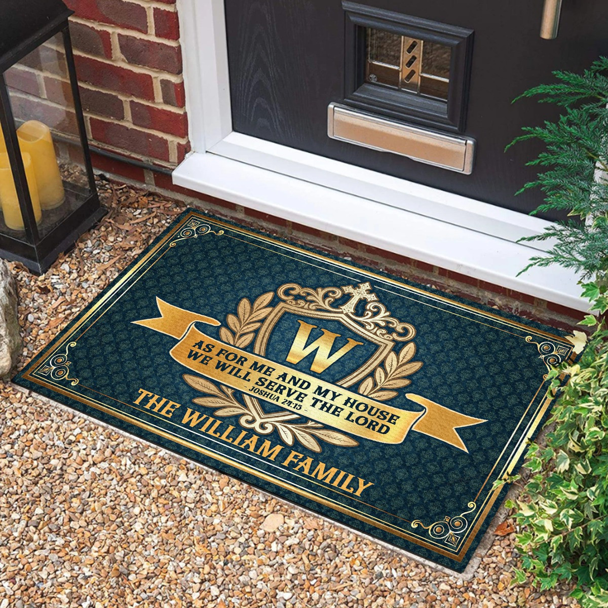 Custom As For Me And My House We Will Serve The Lord Doormat Christian Doormat Xmas Gifts - Tradiviet