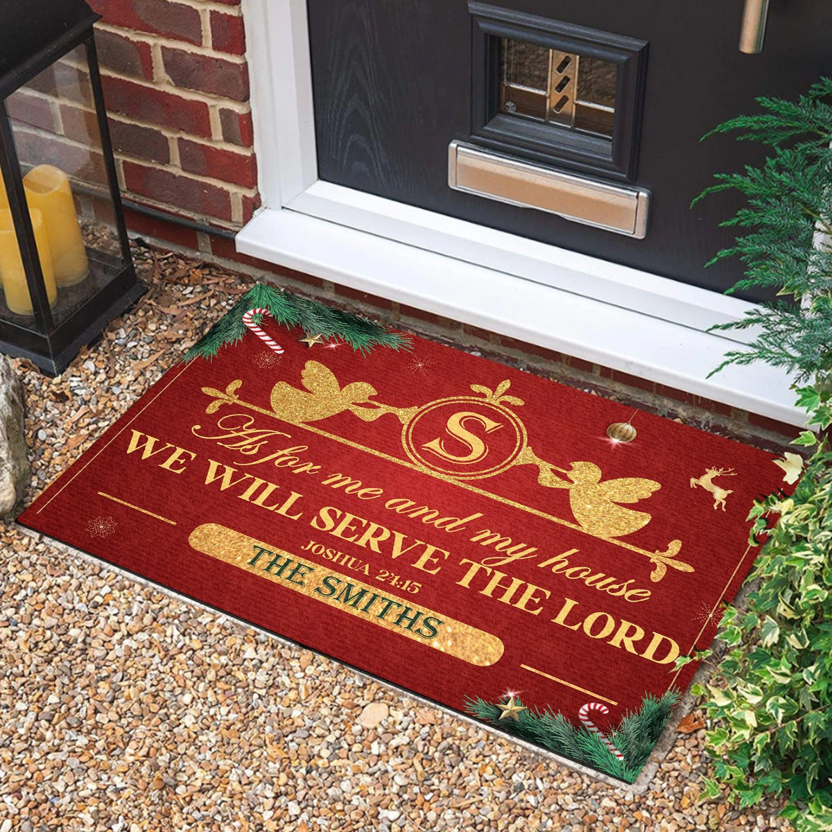 Custom As For Me And My House We Will Serve The Lord Doormat Holiday Decor Gifts For Christian - Tradiviet