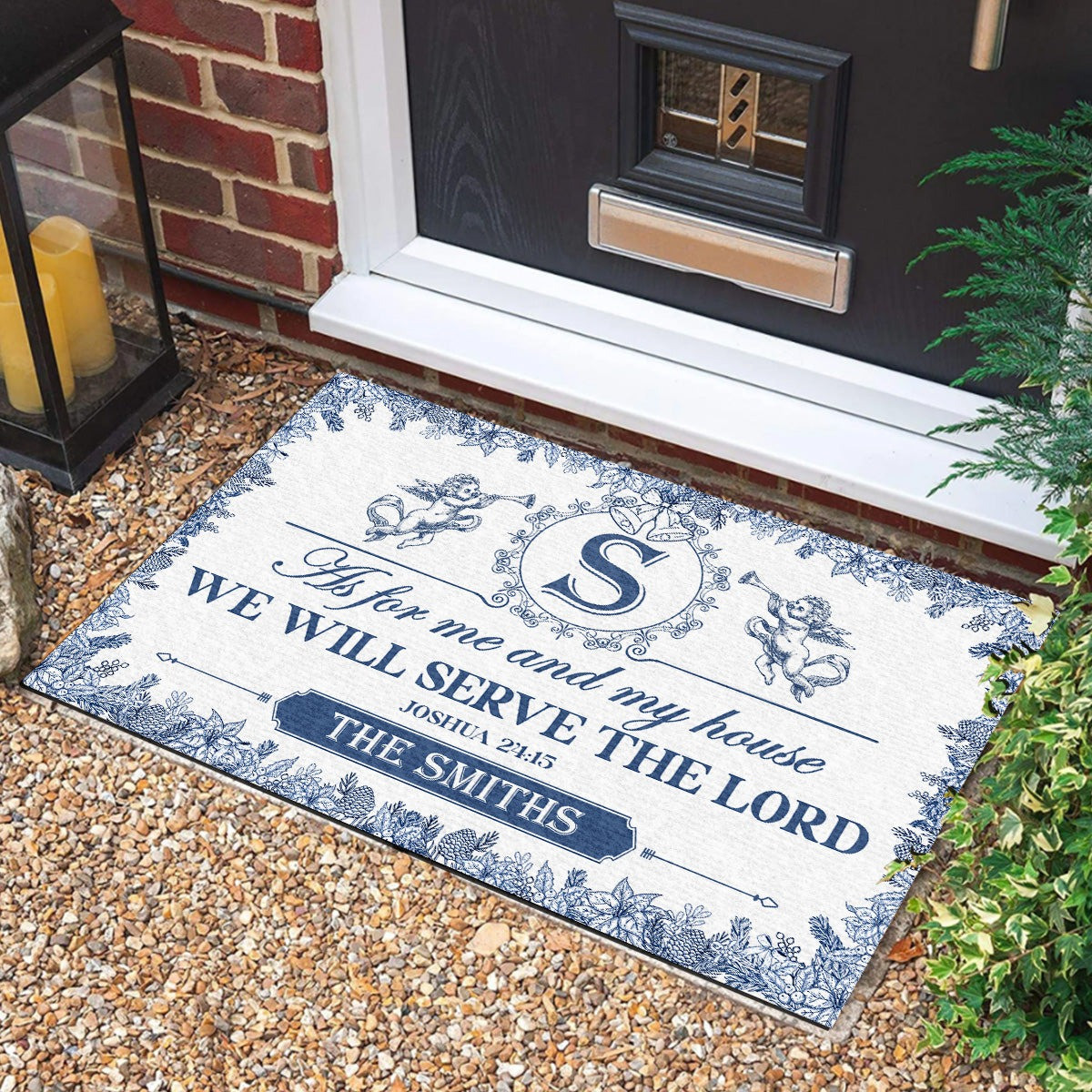 Custom As For Me And My House We Will Serve The Lord Doormat Xmas Welcome Mat Christian Gifts - Tradiviet