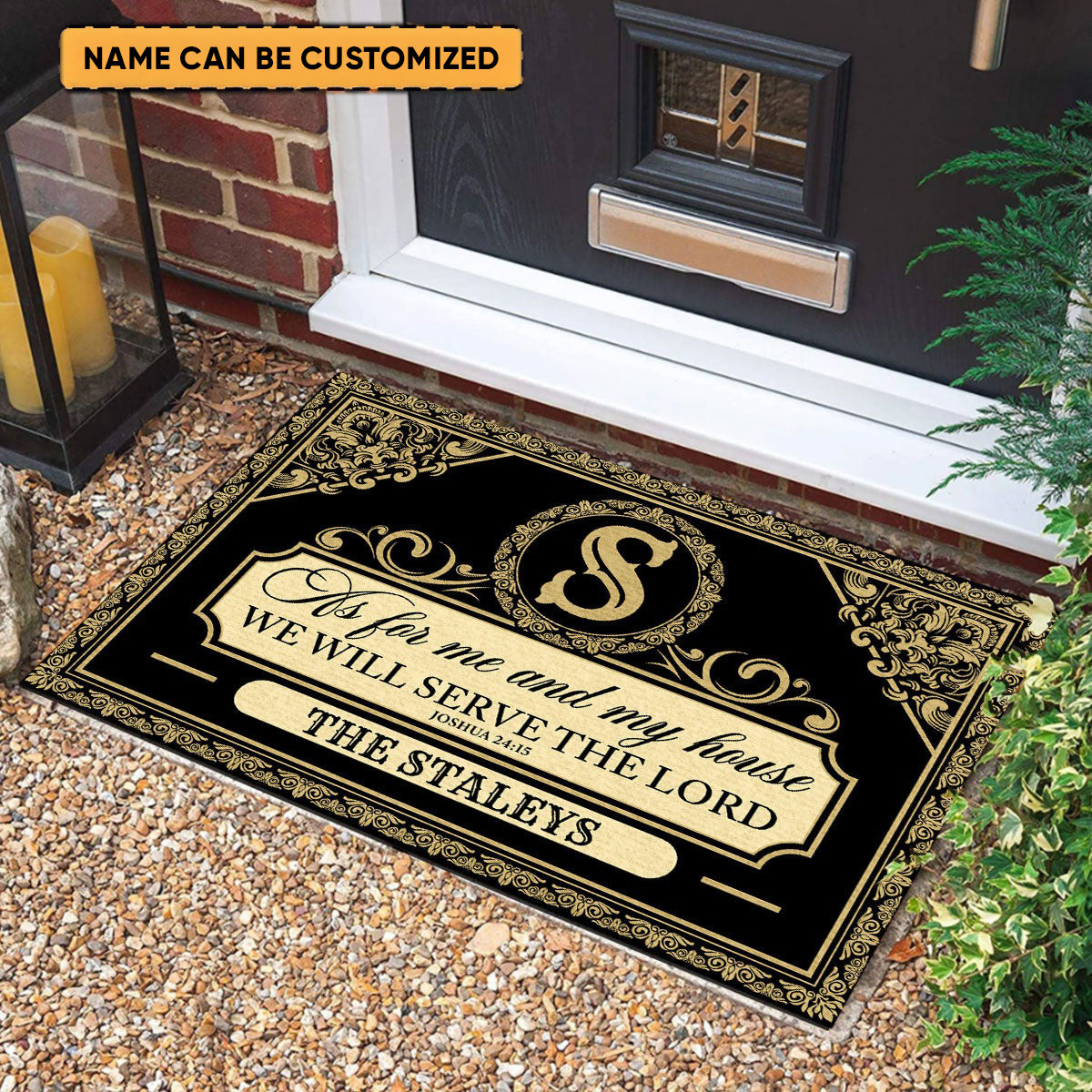 Custom We Will Serve The Lord Doormat Faith Christians Merch Bible Inspired Christmas Gifts - Tradiviet