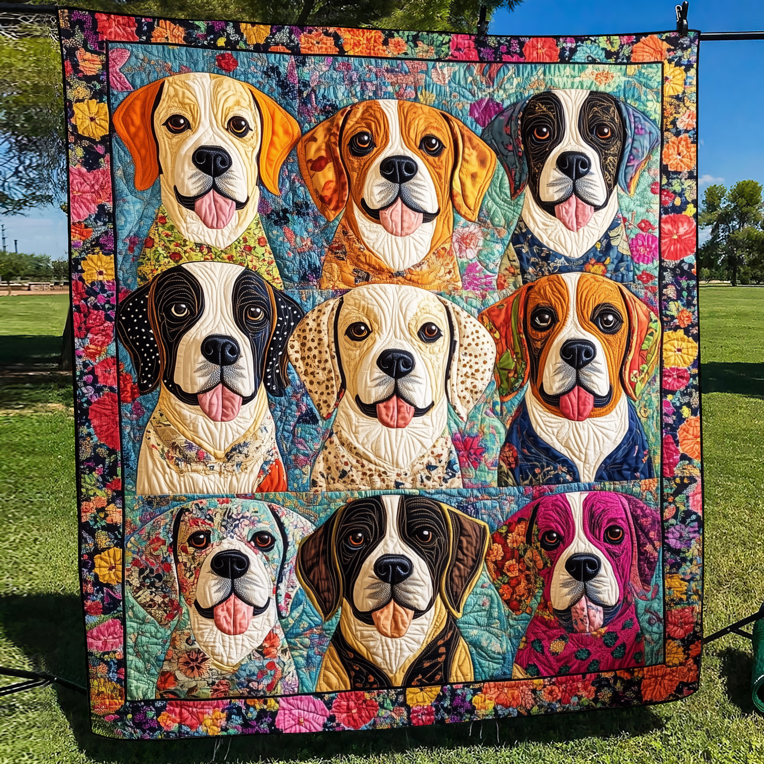 Cute Beagles Quilted Blanket Home Good Decoration Gift For Apartment Decor - Tradiviet