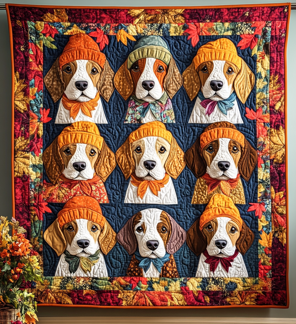 Cute Beagles Quilted Blanket Room Decorations Gift For Seasonal Decor - Tradiviet