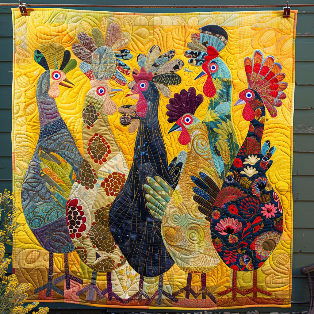 Cute Turkey Quilted Blanket Bohemian Bedroom Furniture Patriotic Gifts For Her - Tradiviet