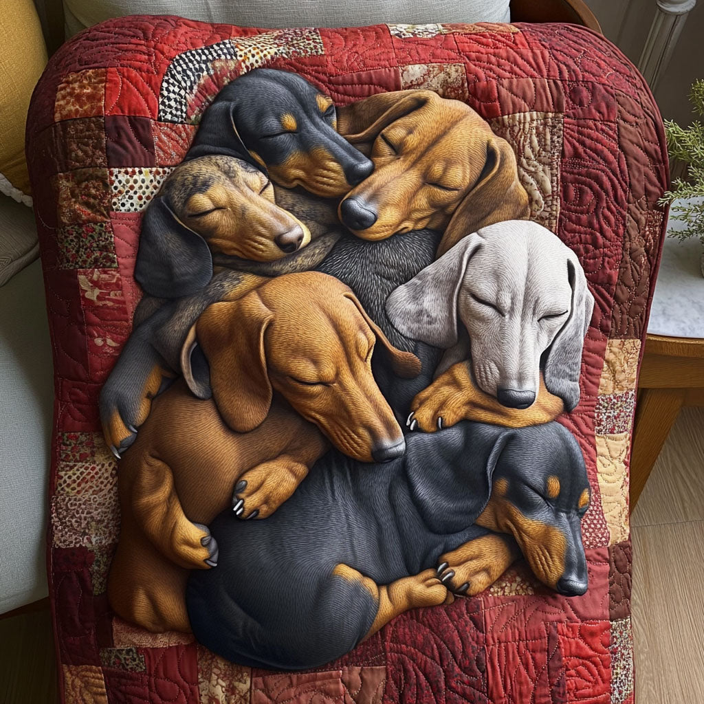 Dachshund Delight Quilted Blanket House Decorations Inside Gifts For A Patriotic Person - Tradiviet