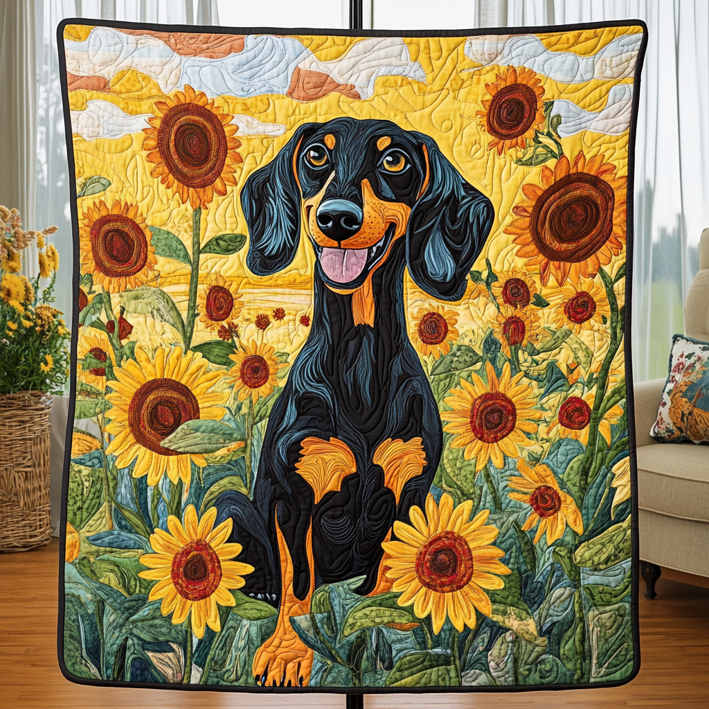 Dachshund Dreams Quilted Blanket 250 Years Of Defending Liberty Patriotic Birthday Gifts - Tradiviet
