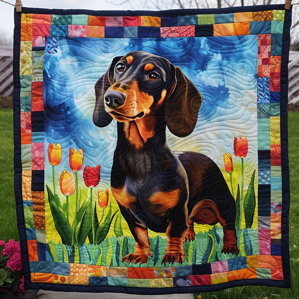 Dachshund Haven Quilted Blanket 4Th Of July Present Gifts For 4Th Of July - Tradiviet