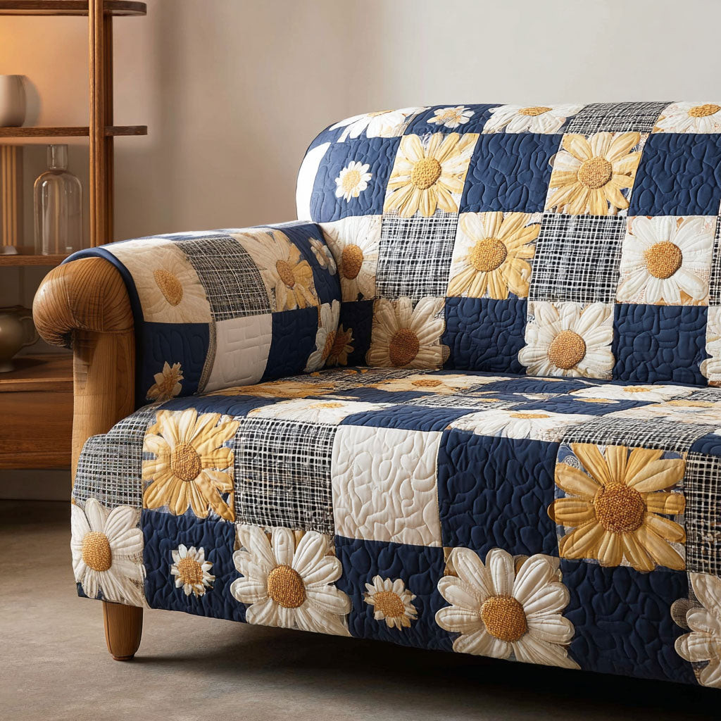 Daisy Breeze Quilted Sofa Cover Cool Sofa Covers Mother's Day Delivery Gifts - Tradiviet