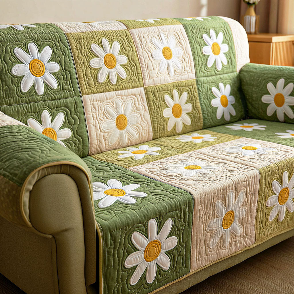 Daisy Calm Quilted Sofa Cover The Best Slipcovers Mother'sDay Gifts From Daughter - Tradiviet