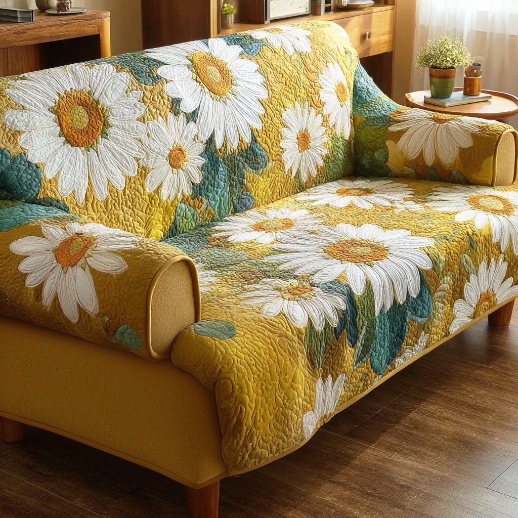 Daisy Glow Quilted Sofa Cover The Best Couch Covers Awesome Mother's Day Gifts For Mom - Tradiviet
