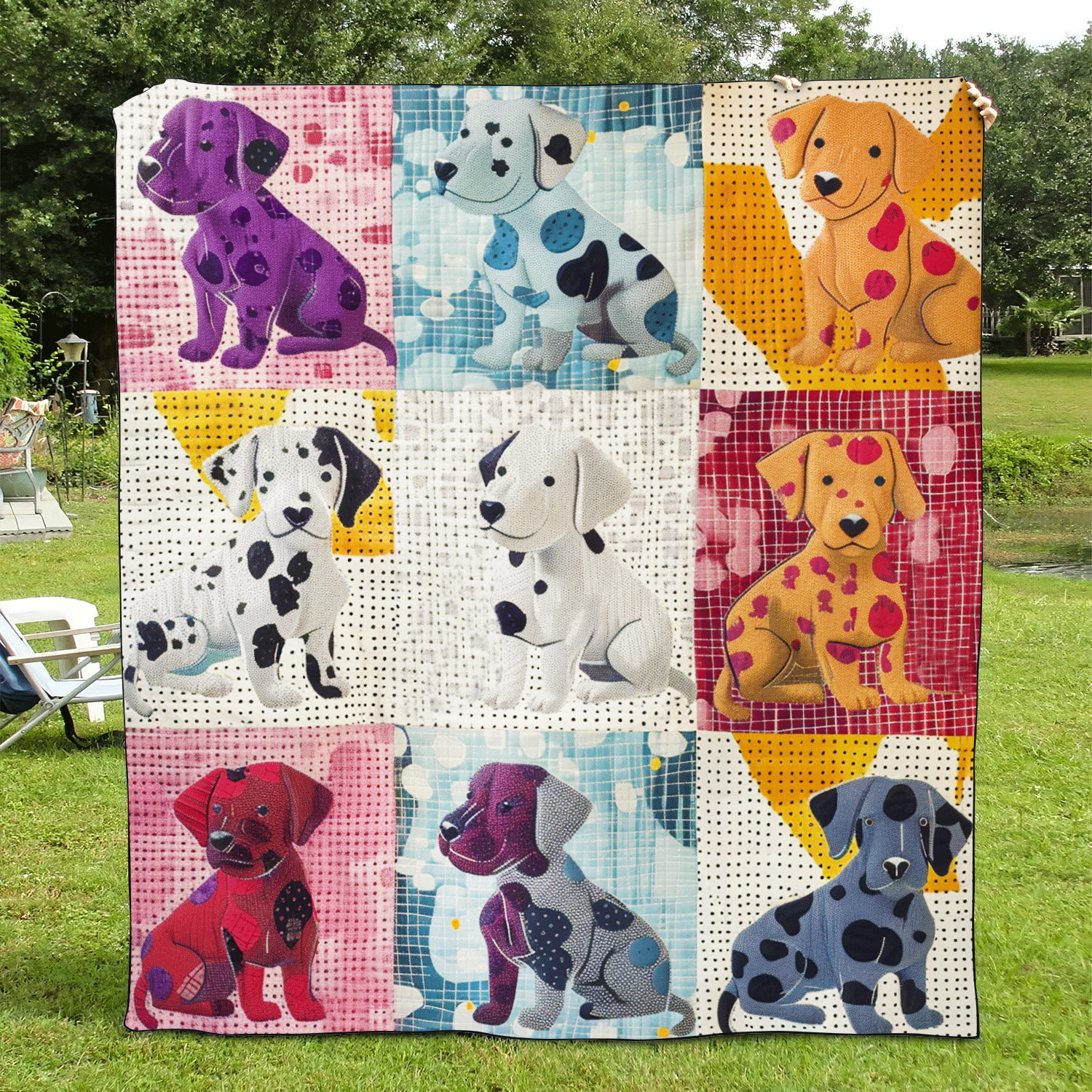 Dalmatian Vibes Quilted Blanket July 4 Decor Gift For Friend - Tradiviet