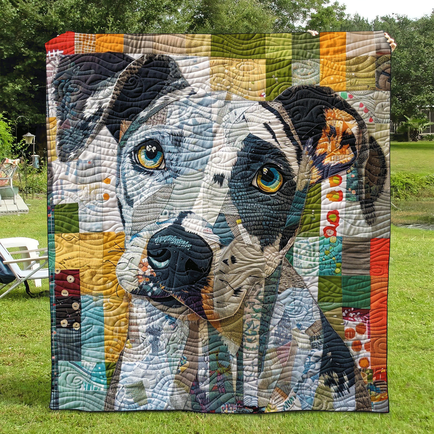 Dalmatian's Eyes Quilted Blanket America Patriotic Gift For Bestie - Tradiviet