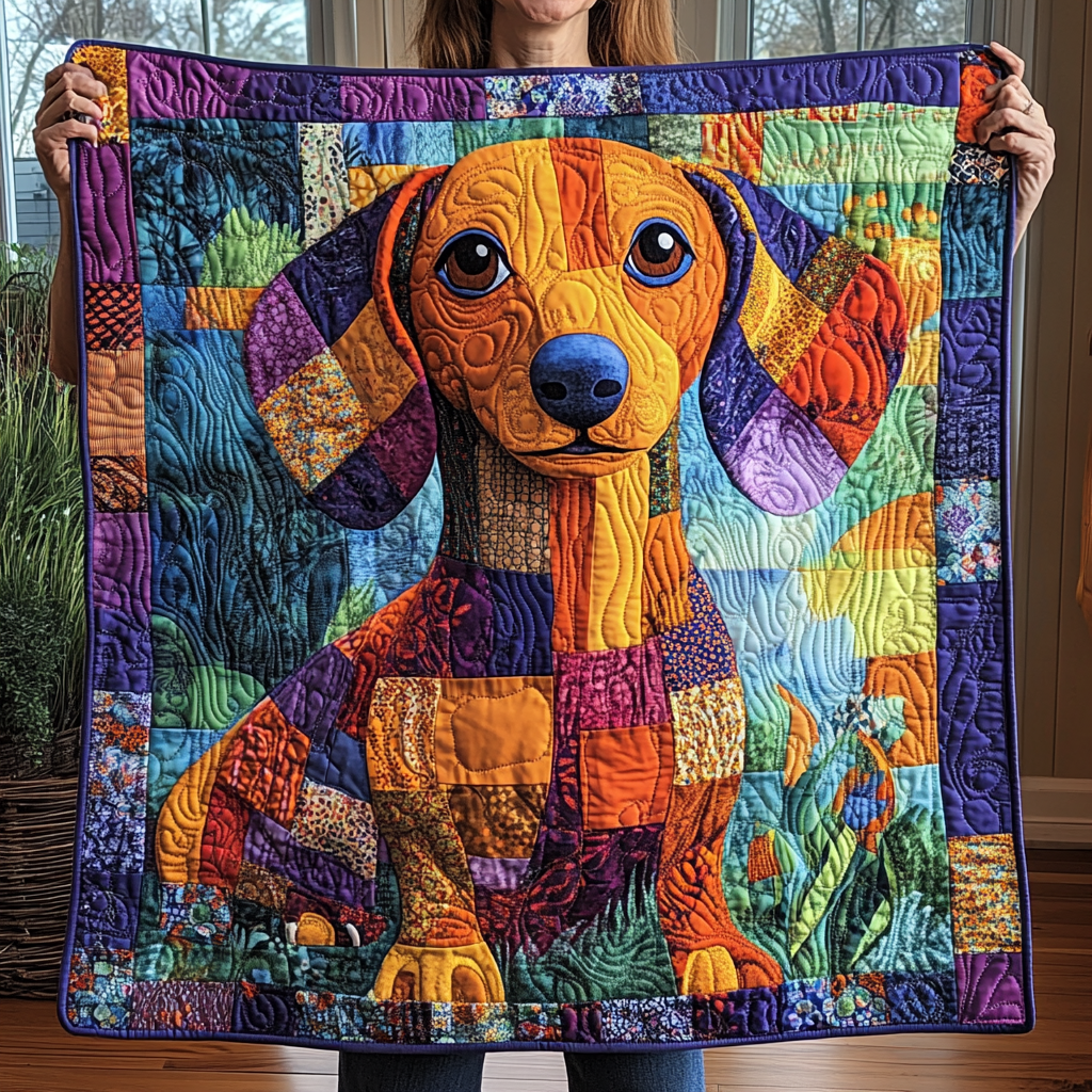 Dapper Dachshund Delight Quilted Blanket Celebrate America's 250th Gift For Women - Tradiviet