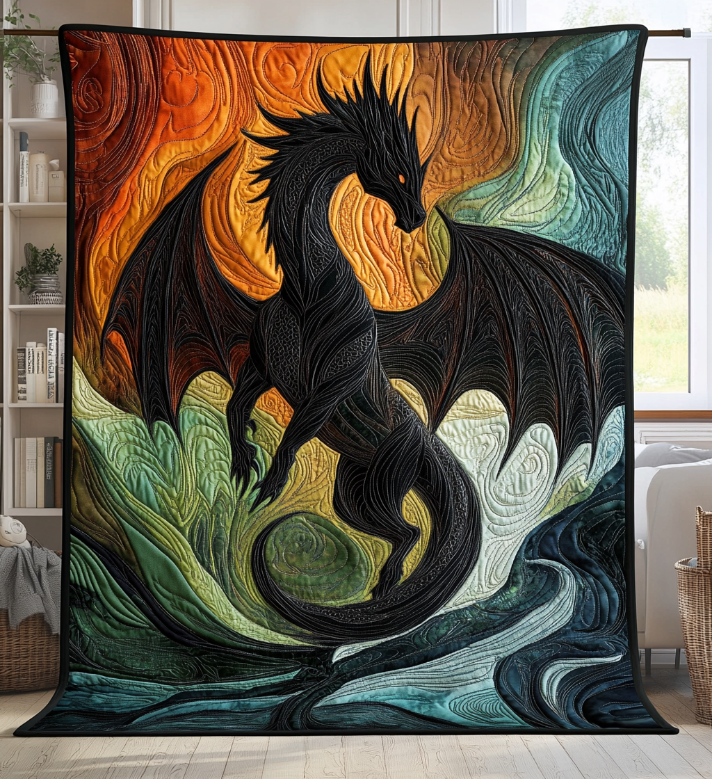 Dark Wing Quilted Blanket Indoor Decorations Gift For Indoor Decor - Tradiviet