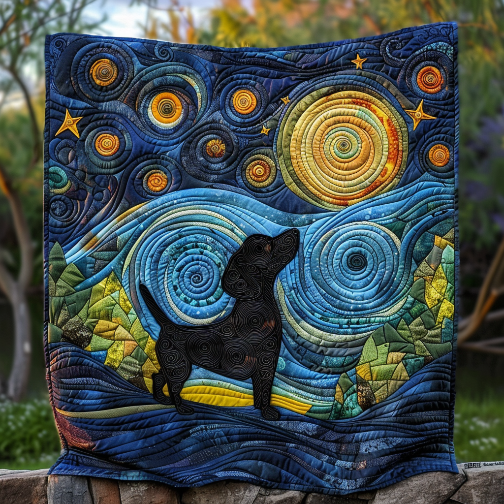 Dashie in the Stars Quilted Blanket Decorations Gift For Bedroom Decor - Tradiviet