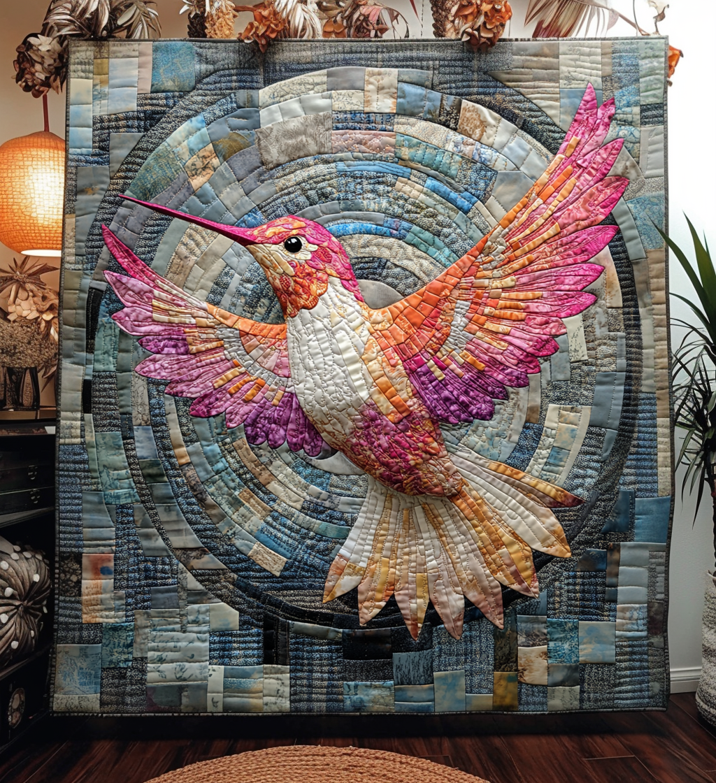 Dazzling Hummingbird Quilted Blanket Indoor Holiday Decorations Gift For Home Lover - Tradiviet