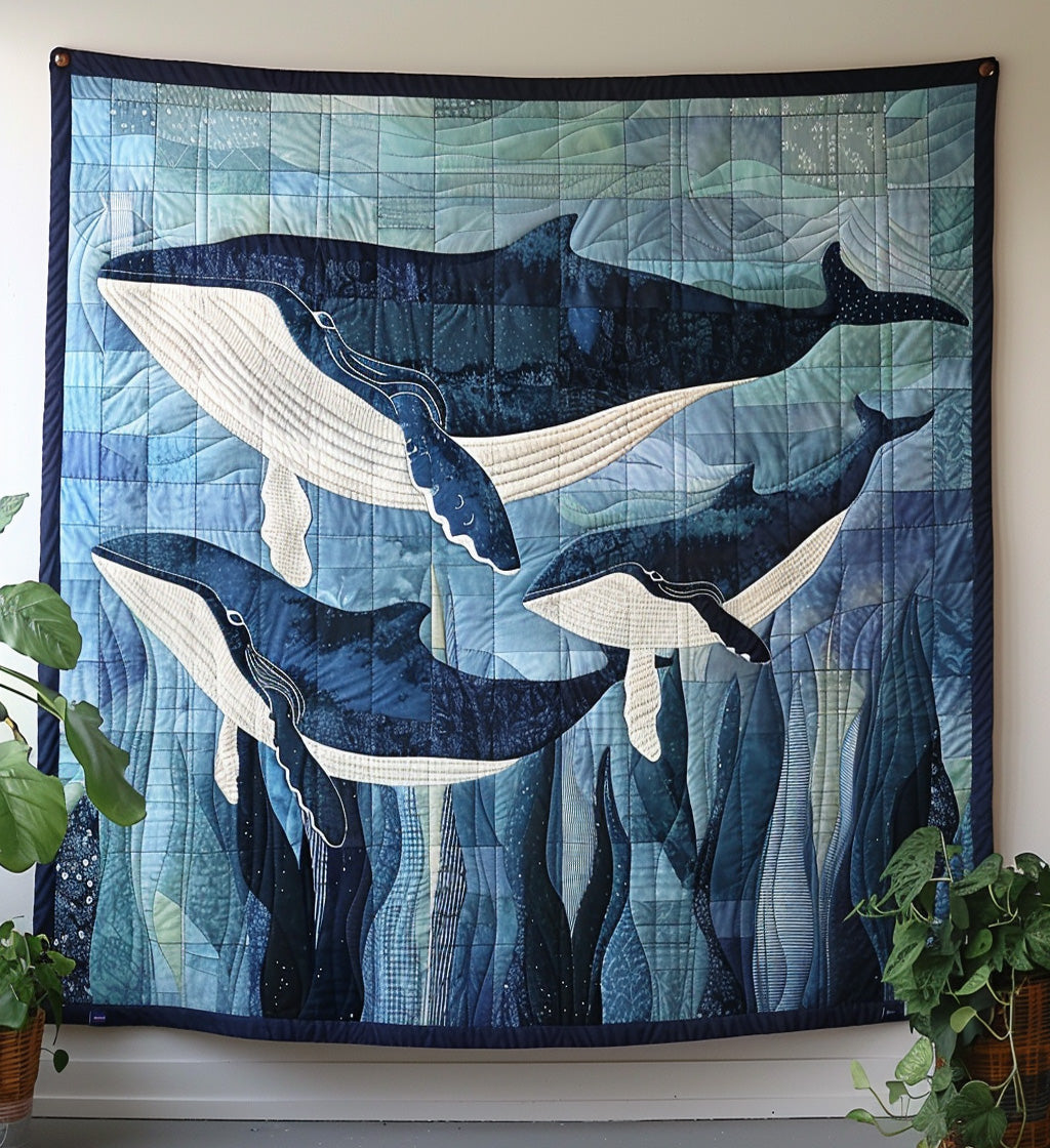 Deep Blue Journey Quilted Blanket Room Ideas Gift For Apartment Decor - Tradiviet