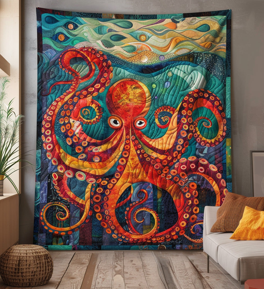 Deep Sea Delight Quilted Blanket Bedroom Decorations Patriotic Gifts - Tradiviet