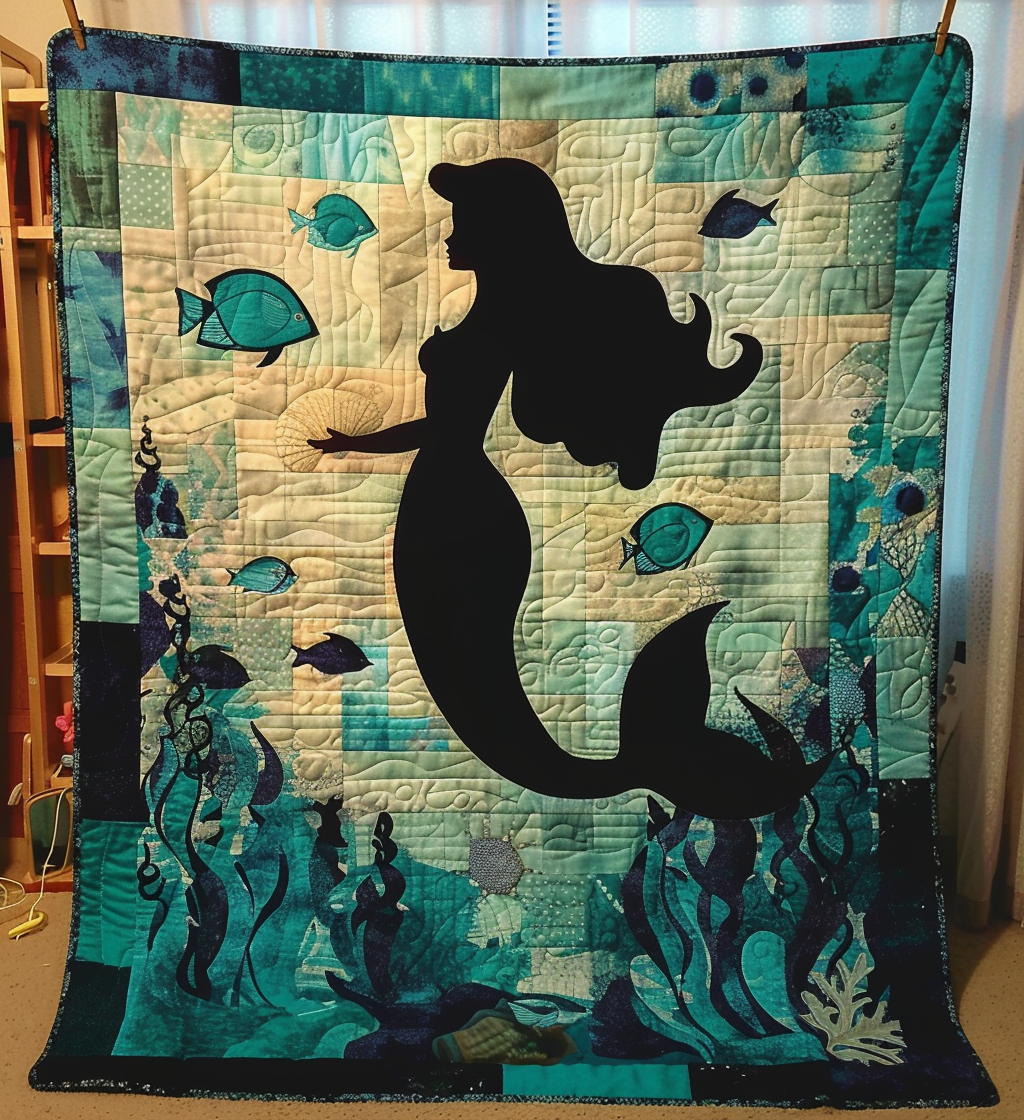 Deep Sea Diva Quilted Blanket Bed Room Decoration Patriotic Gifts For Him - Tradiviet