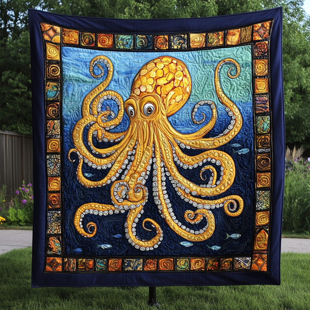 Deep Sea Grace Quilted Blanket Mens Bedroom Decor Patriotic Gift Ideas - Tradiviet