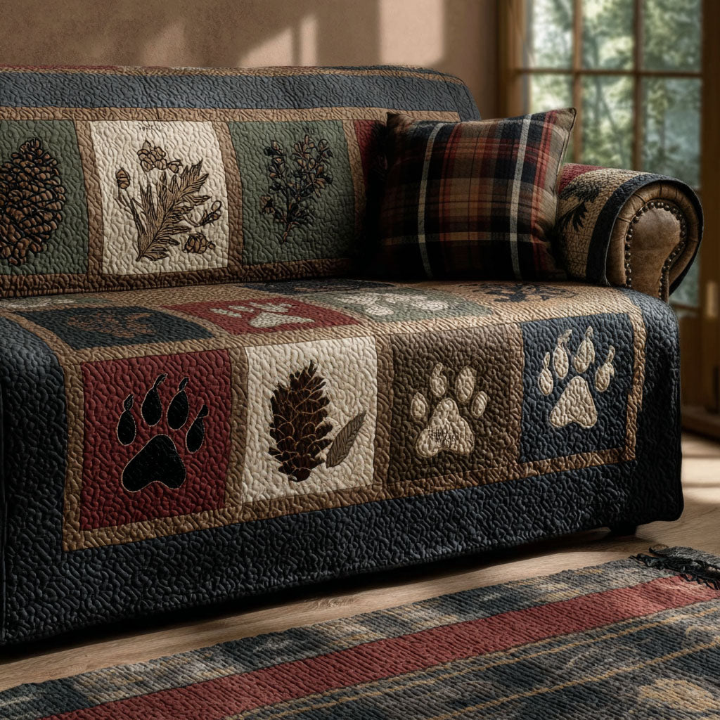 Deep Woods Wanderer Quilted Sofa Cover Room Room Decor Cute Room Decor Gifts - Tradiviet