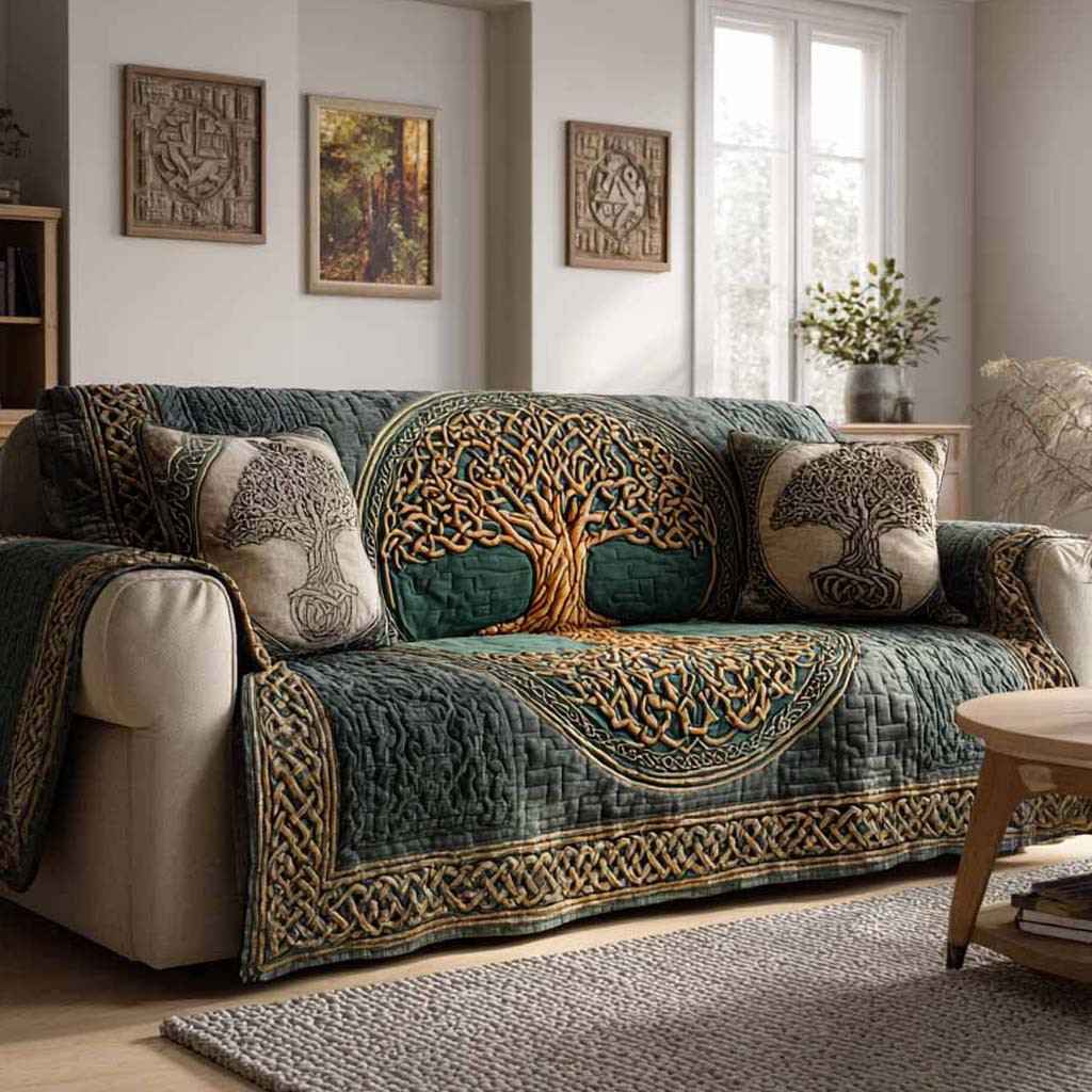 Deepwood Lineage Quilted Sofa Cover Best Sofa Cushion Covers Tree Of Life Gifts For Dad - Tradiviet
