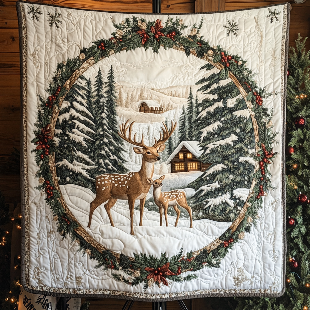 Deer Delight Quilted Blanket Room Decor Gifts For A Patriotic Person - Tradiviet