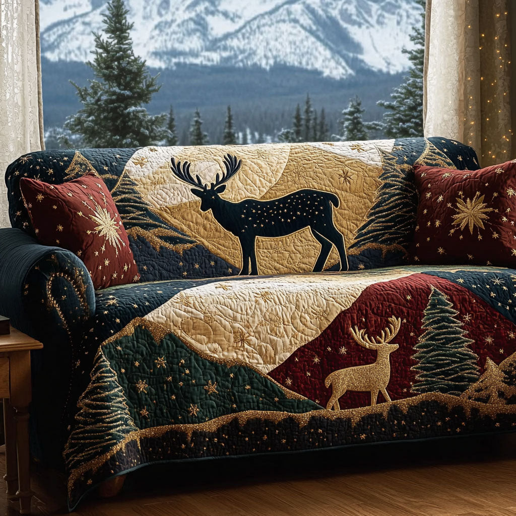 Deer Haven Quilted Sofa Cover Sofa Chaise Cover Top Gifts For Deer Hunters - Tradiviet