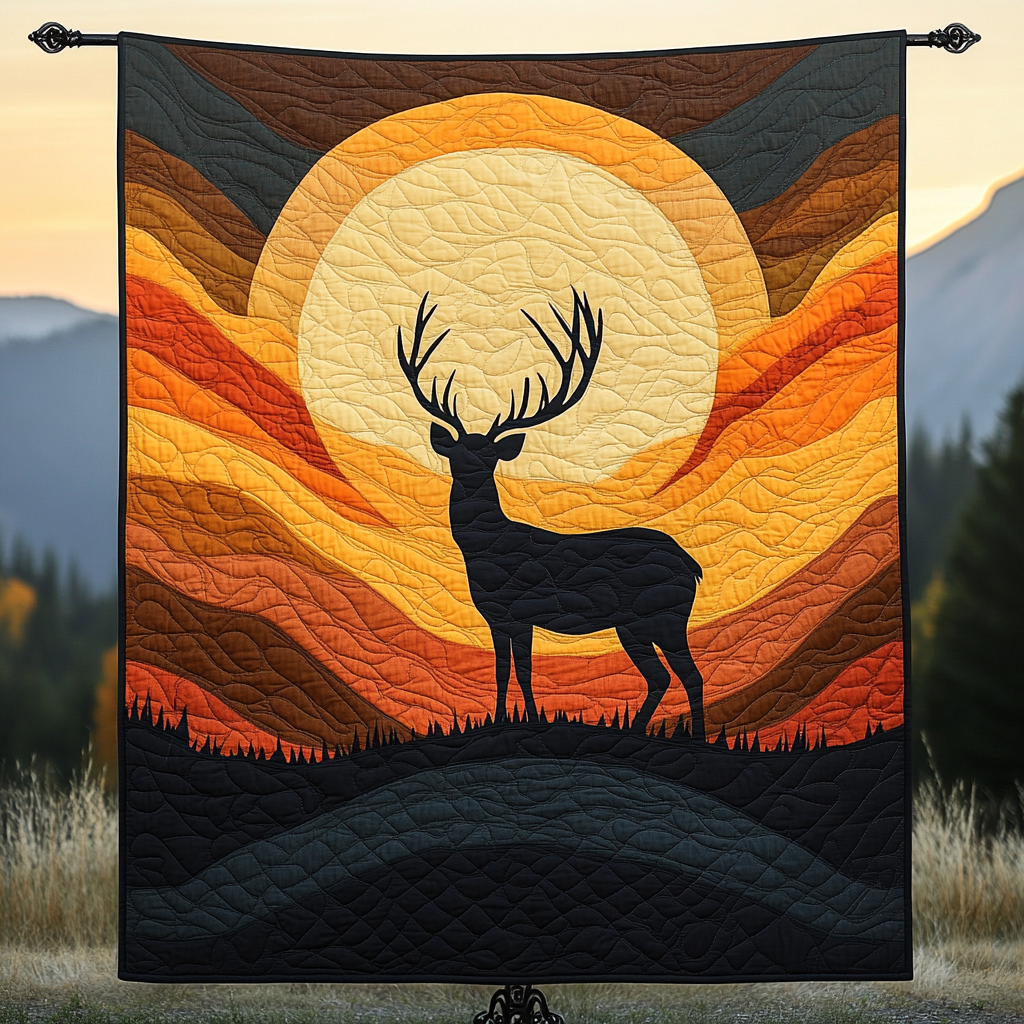 Deer Hill Quilted Blanket America's Birthday Gift For Wife - Tradiviet
