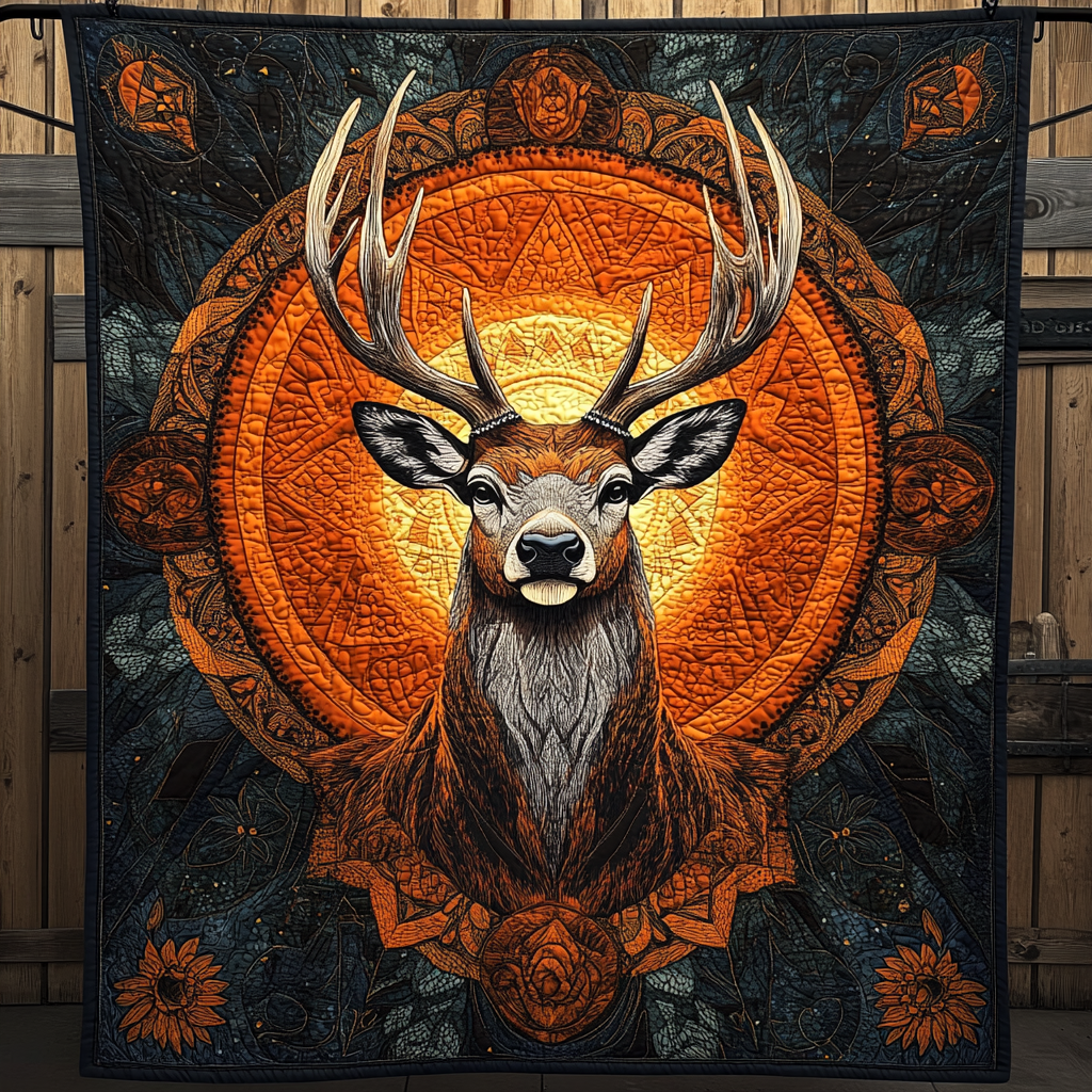 Deer Mandala Quilted Blanket Cute Fourth Of July Gift For Daughter - Tradiviet