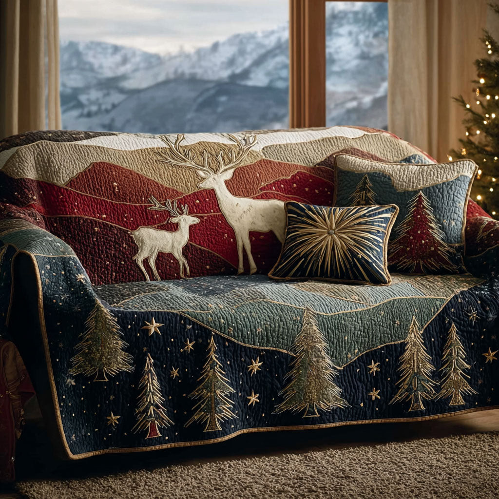 Deer Spirit Quilted Sofa Cover Living Room Decor Ideas Birthday Presents For Deer Lovers - Tradiviet