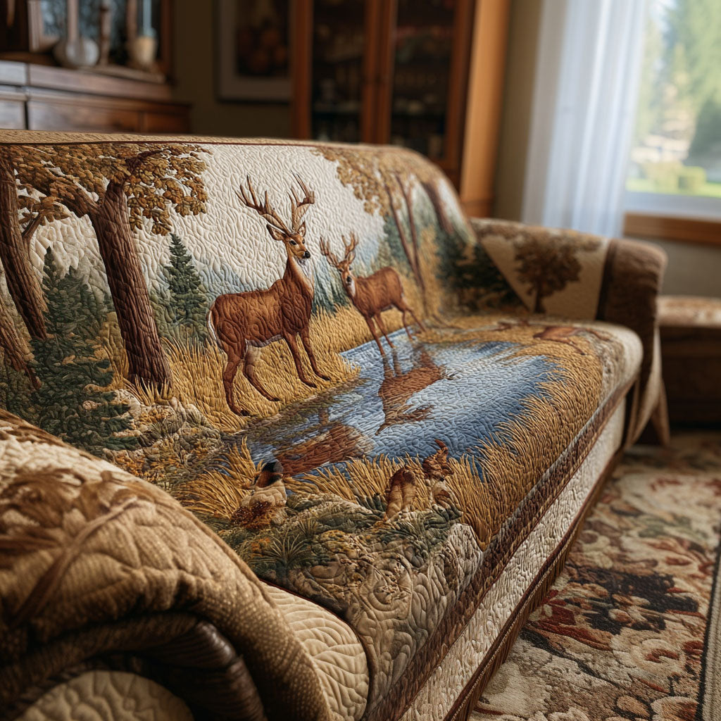 Deer Valley Quilted Sofa Cover Home Room Decor Ideas Presents For Deer Hunters - Tradiviet