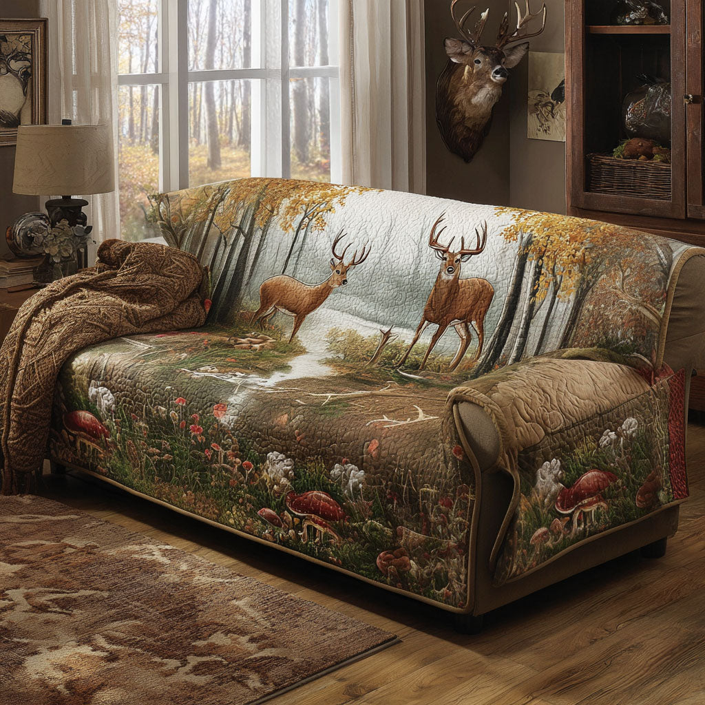 Deer Valley Quilted Sofa Cover Room Decor Ideas Gifts For Deer Hunters - Tradiviet