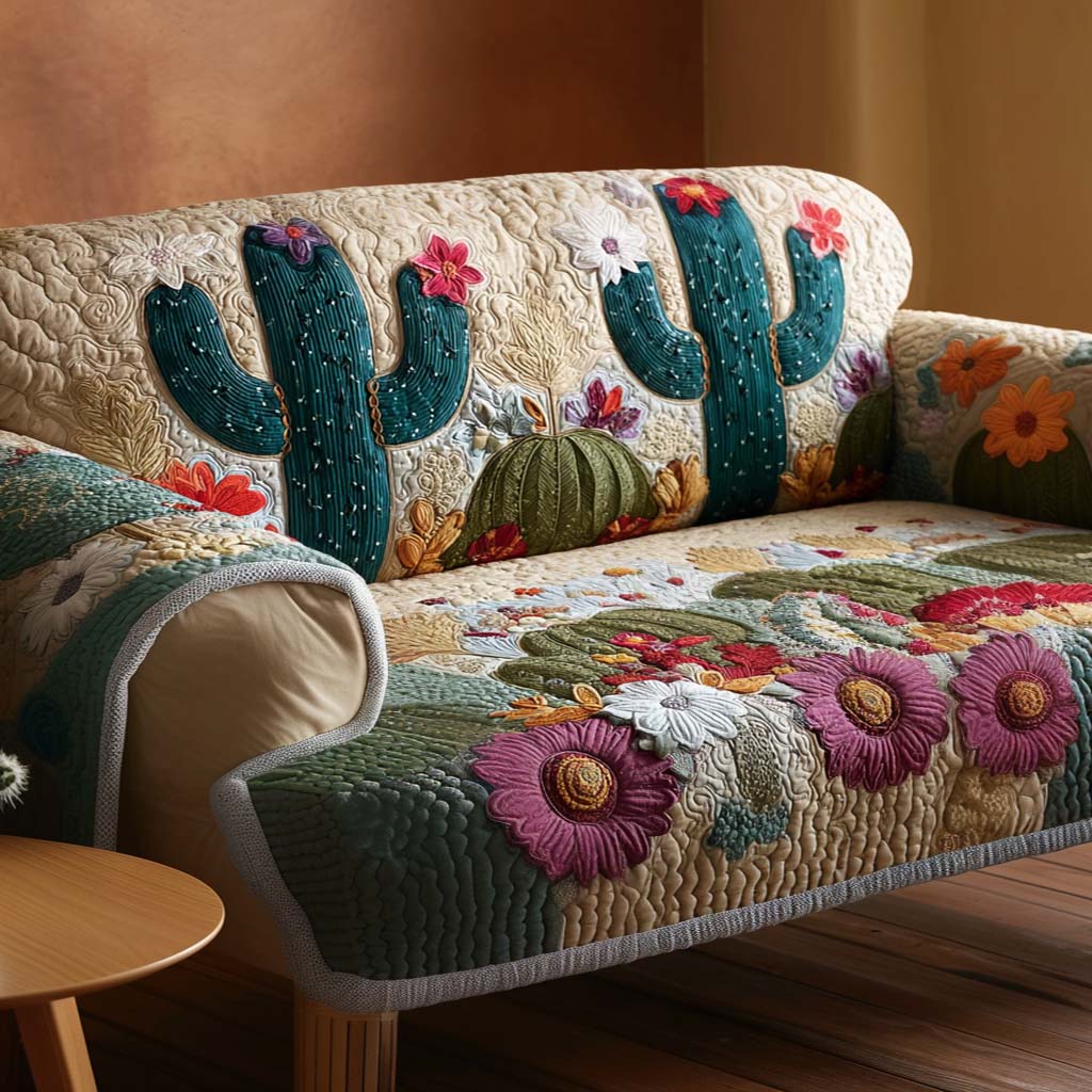 Desert Beauty Quilted Sofa Cover Cute Home Room Decor Gift For New Homeowners - Tradiviet
