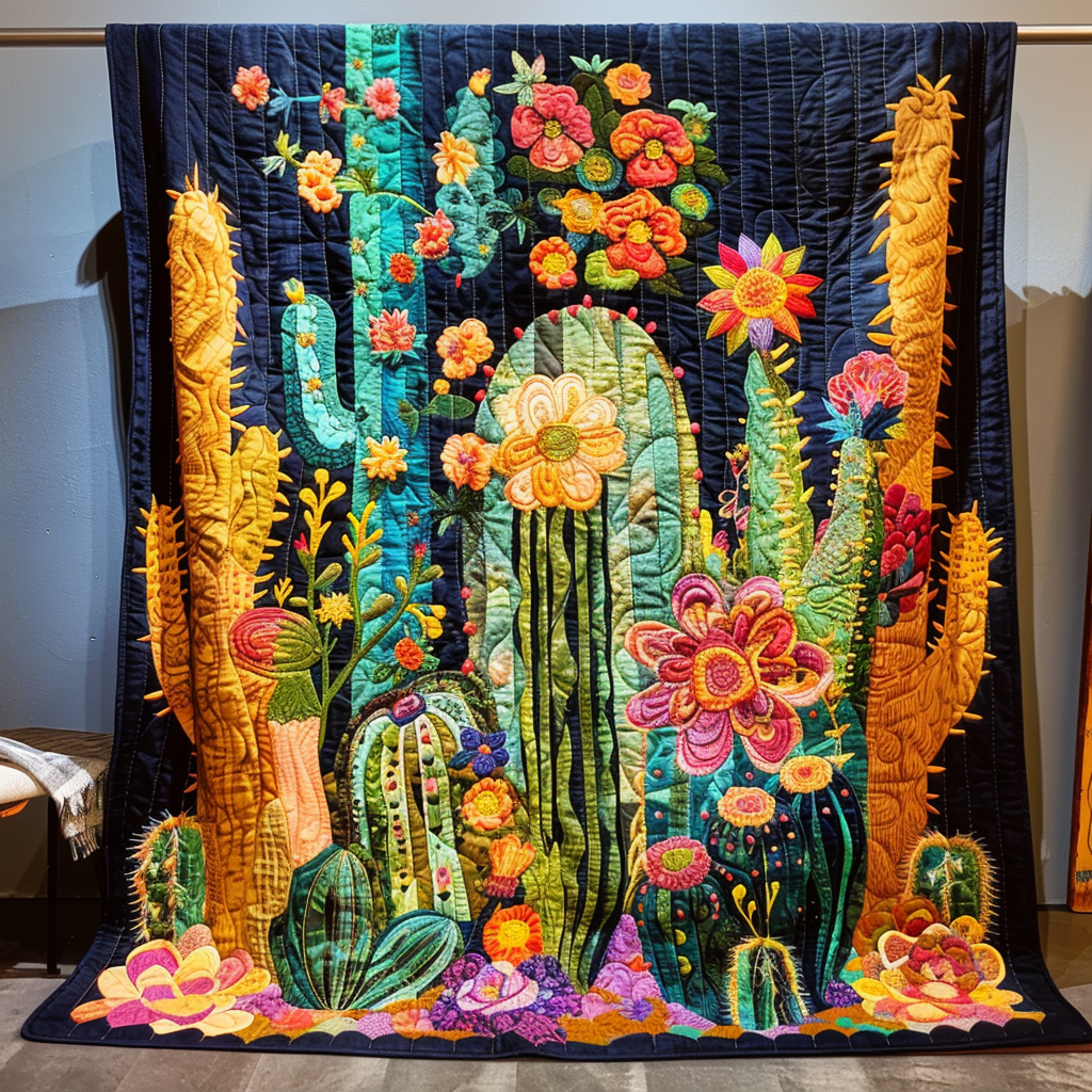 Desert Bloom Quilted Blanket USA 250 Years Of Liberty Gift For Girls - Tradiviet