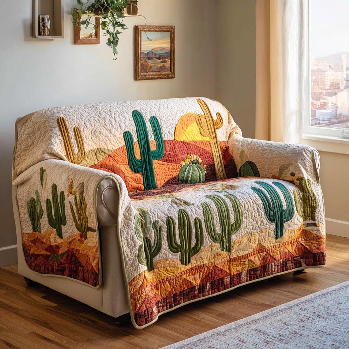 Desert Calm Quilted Sofa Cover Indoor Room Decor Gift For Home Decorators - Tradiviet