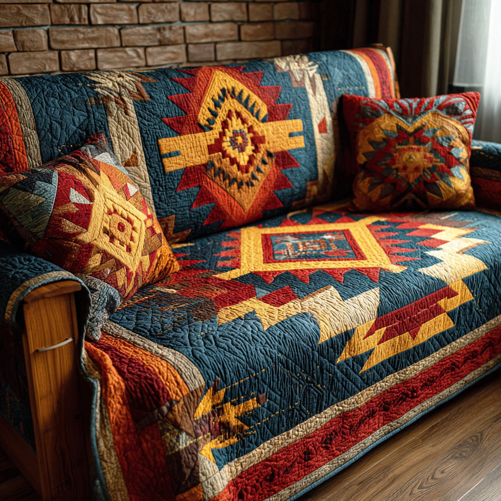 Desert Lattice Quilted Sofa Cover Home Room Decor Cozy Home Decor Gifts - Tradiviet