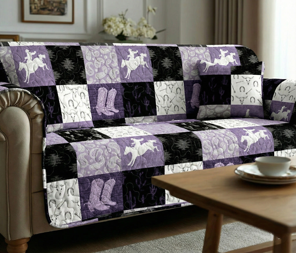 Desert Lilac Quilted Sofa Cover Trendy Home Room Decor Present For Home Lovers - Tradiviet