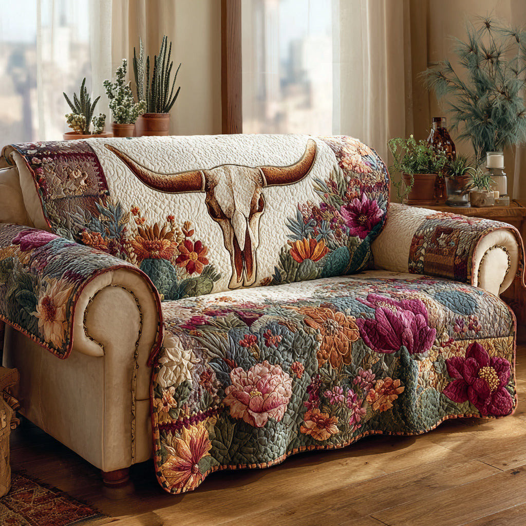 Desert Longhorn Spirit Quilted Sofa Cover The Best Sofa Covers Luxury Mother's Day Gifts - Tradiviet