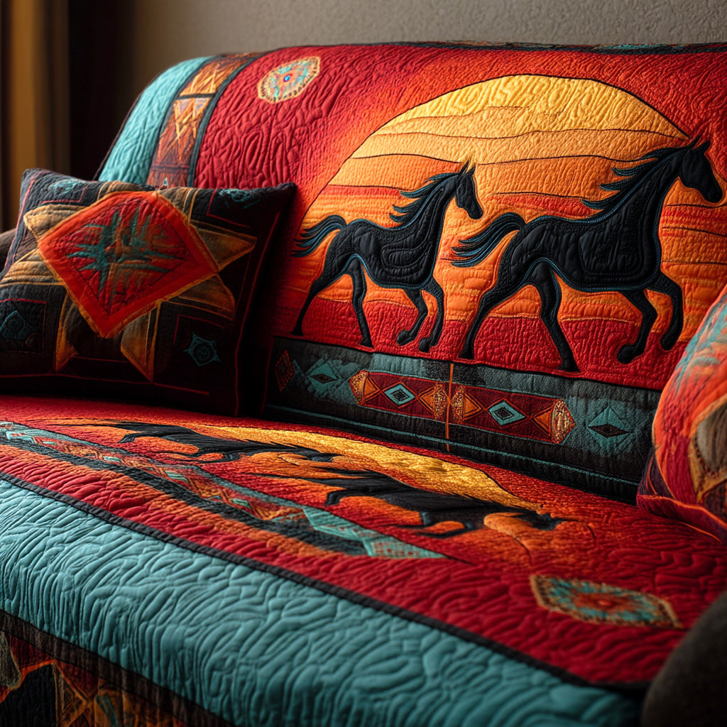 Desert Rider Quilted Sofa Cover Wall Room Decor Gift For Cozy Spaces - Tradiviet