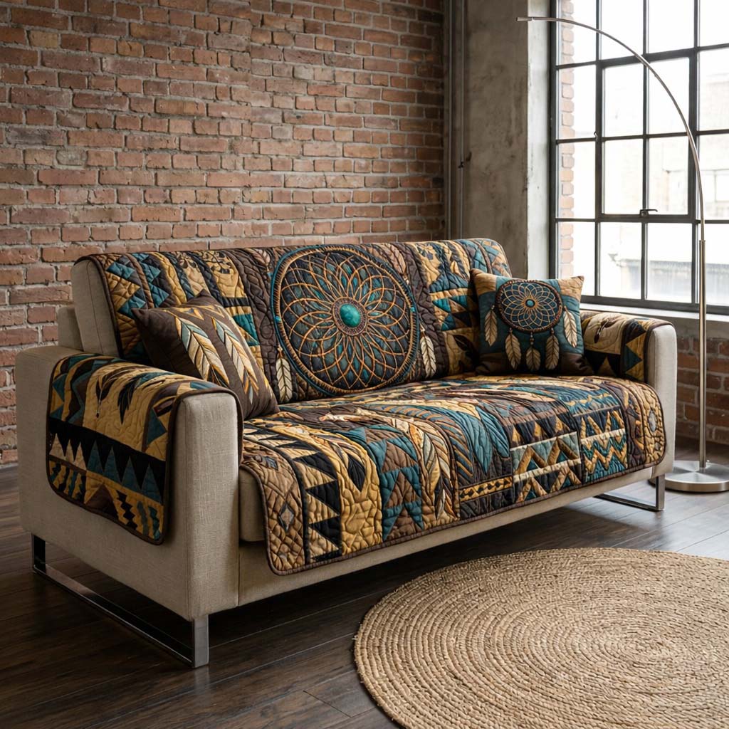 Desert Spirit Dream Quilted Sofa Cover Southwest Home Couch Cover Best Home Decor Gifts - Tradiviet