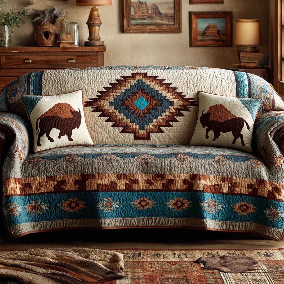 Desert Spirit Quilted Sofa Cover Room Decor Ideas Presents For New Home - Tradiviet