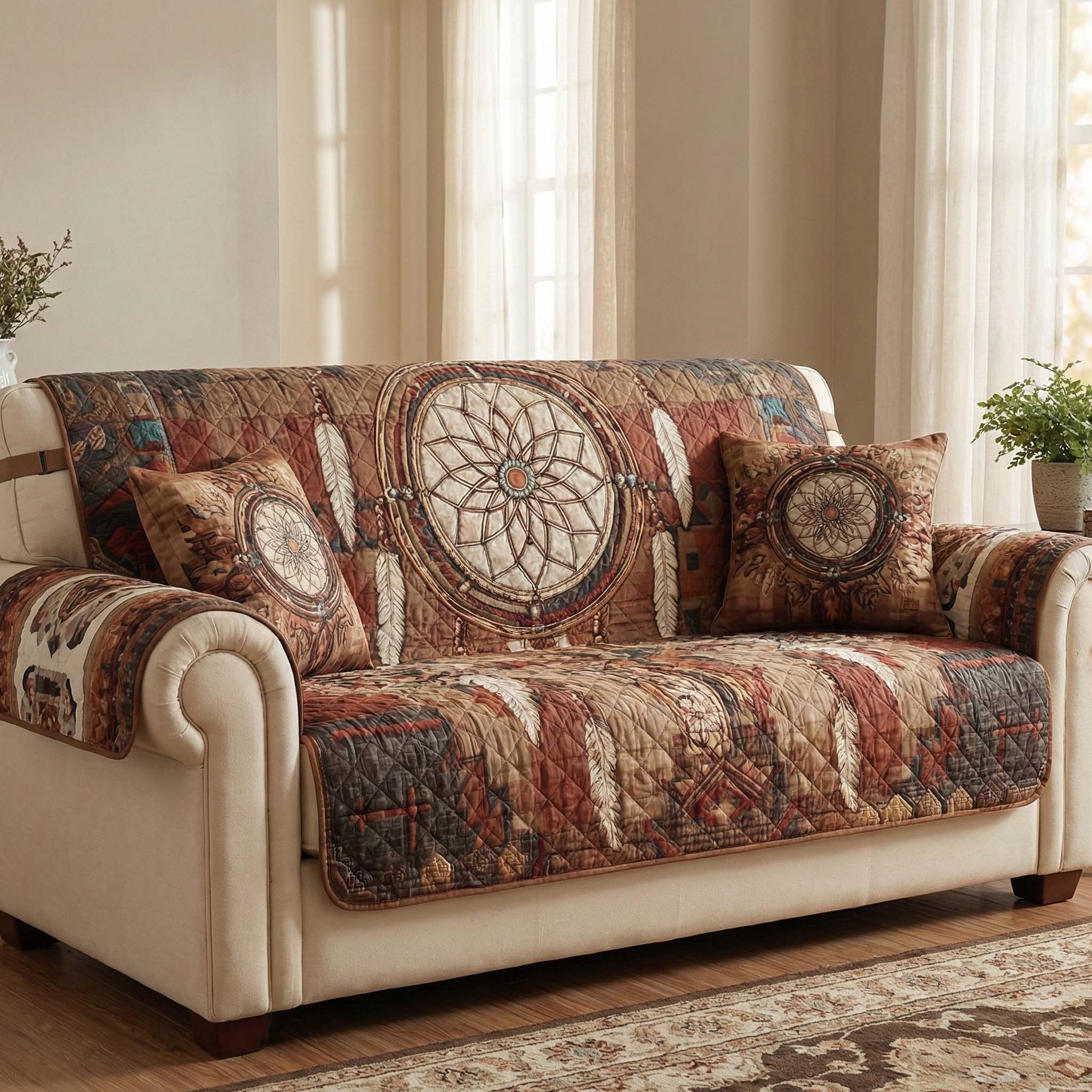 Desert Weave Quilted Sofa Cover Trendy Home Room Decor Perfect Housewarming Gift Ideas - Tradiviet