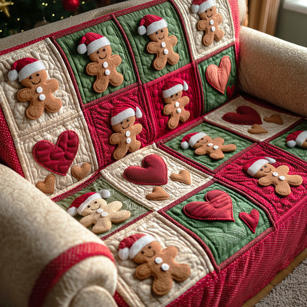 Dough Buddies Quilted Sofa Cover Christmas Family Room Decor Christmas Presents For Mom - Tradiviet