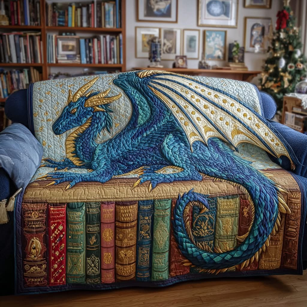 Dragon Books Realm Quilted Sofa Cover Dragon Best Couch Covers Themed Gift Items - Tradiviet
