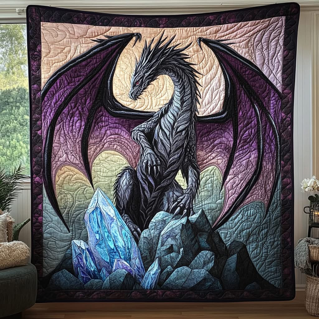 Dragon Flame Quilted Blanket Themed Items Great Presents For Dragon Lovers - Tradiviet