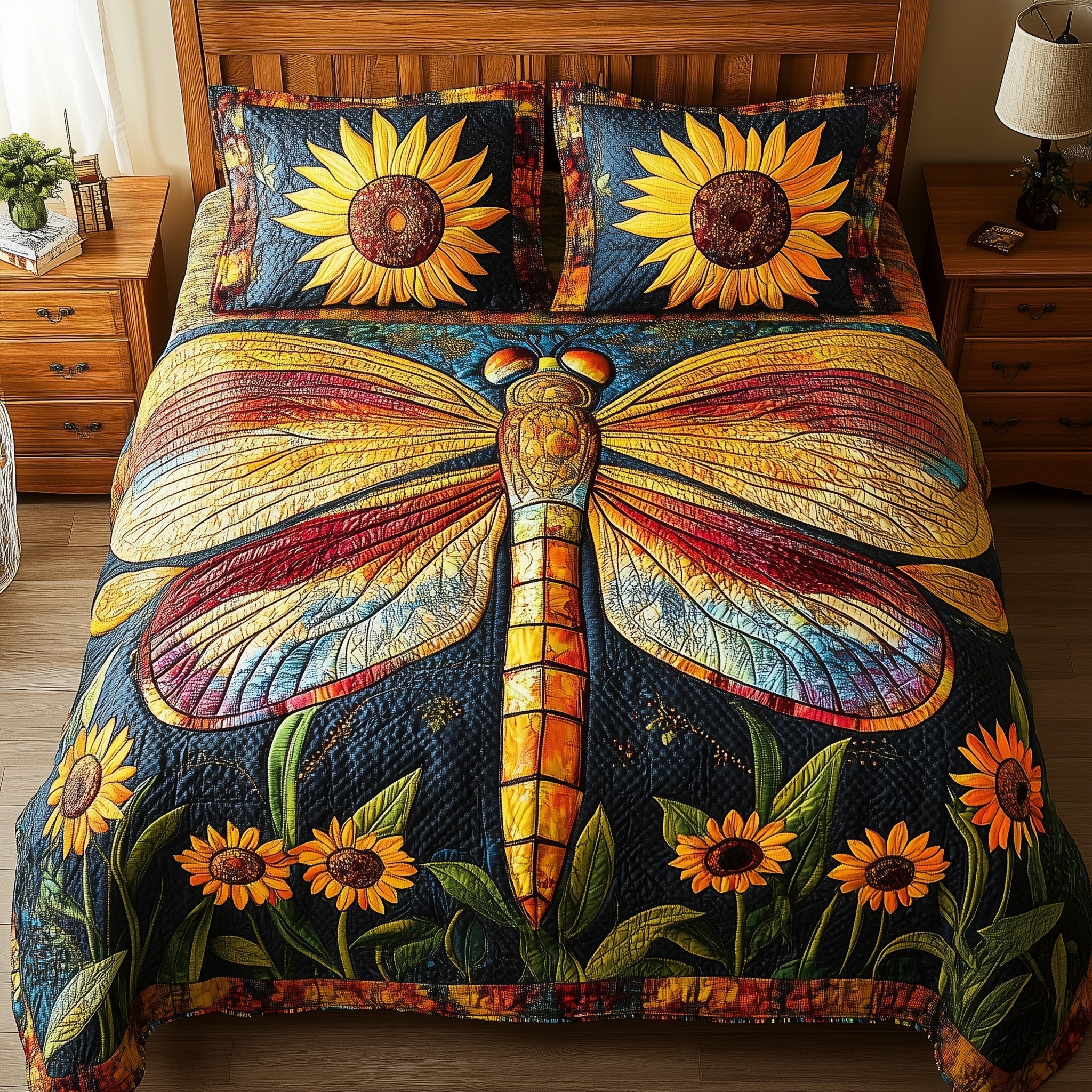 Dragonfly Dream Quilted Bedding Set Dragonfly Dream Nautical Gift For Dream Mom - Tradiviet