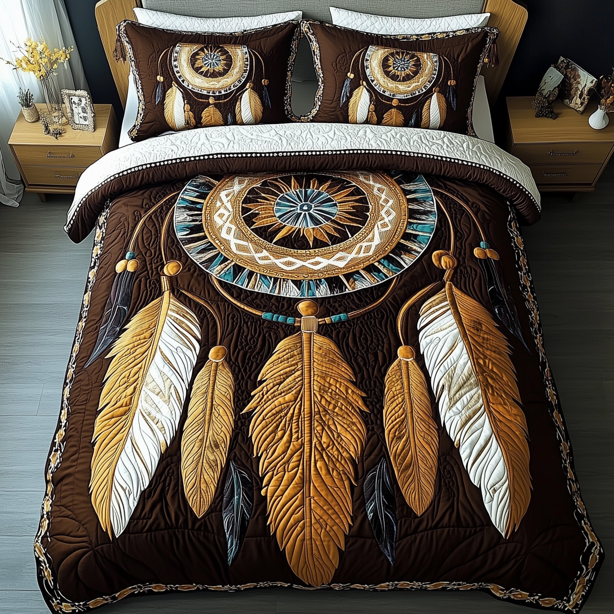 Dreamcatcher Quilted Bedding Set Dreamcatcher Home Appeal Gift For Dreamcatcher Uncle - Tradiviet