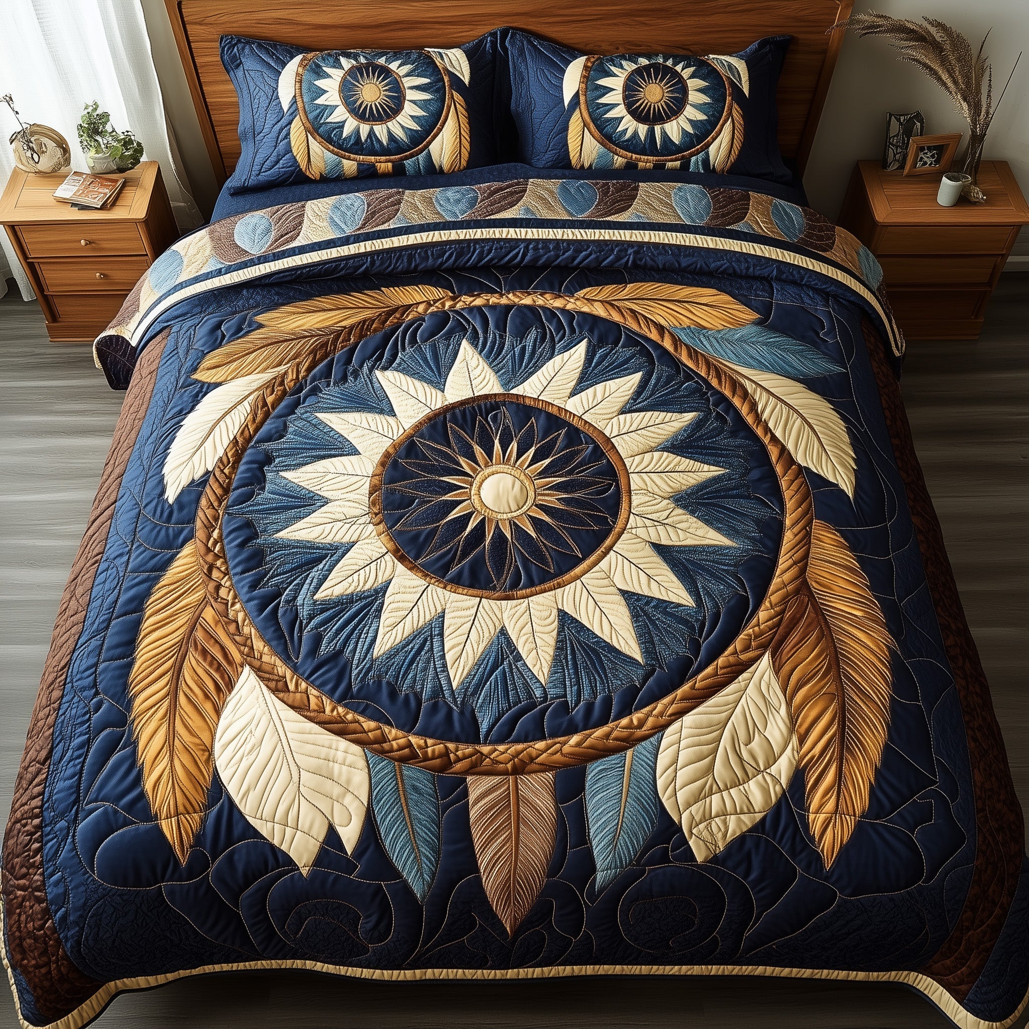 Dreamcatcher Quilted Bedding Set Dreamcatcher Home Cabin Gift For Dreamcatcher Sister - Tradiviet