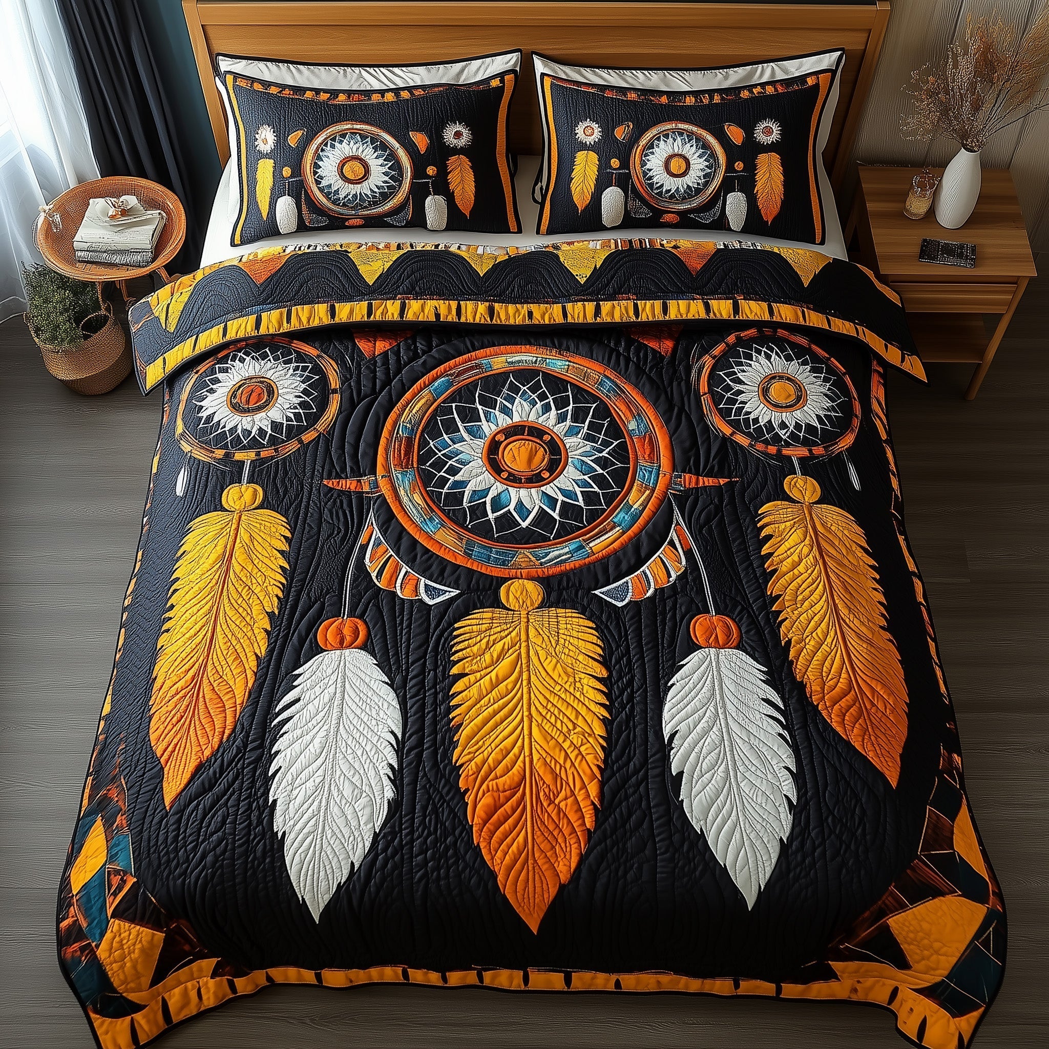Dreamcatcher Quilted Bedding Set Dreamcatcher Home Charm Gift For Dreamcatcher Grandpa - Tradiviet